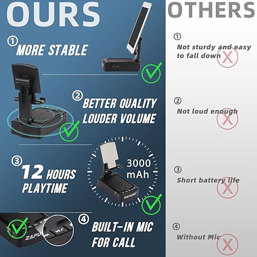 Miniatura 5 de Soporte para teléfono celular con altavoz Bluetooth inalámbrico para papá, regalos de Navidad de hija, hijo, niños, esposa, regalos de aniversario