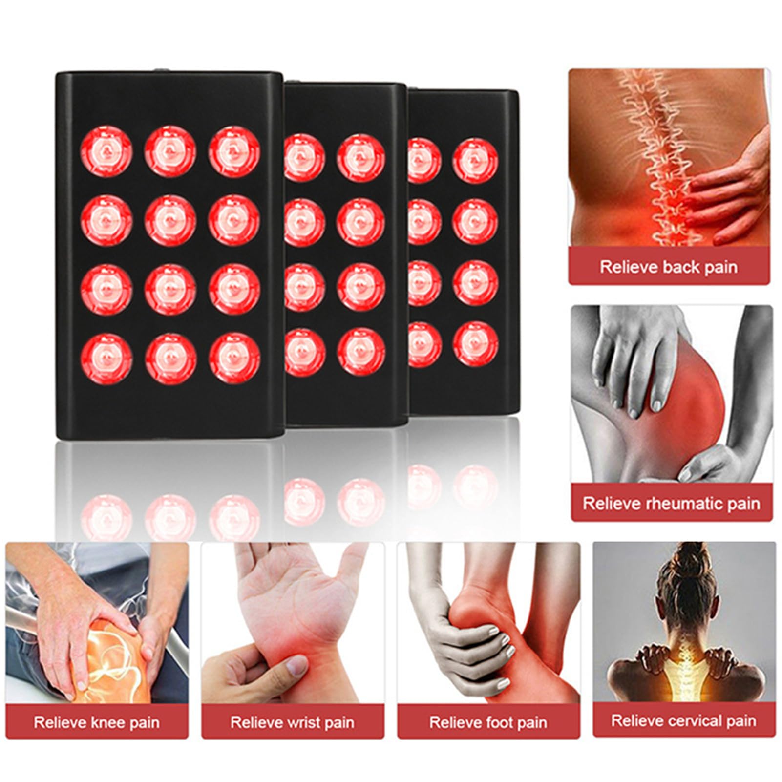 GOURIXIN Dispositivo de Terapia de luz roja, Panel de Terapia de luz roja Recargable portátil para la Cara y el Cuerpo, 660 NM 850 NM, para la Piel, el sueño, la relajación