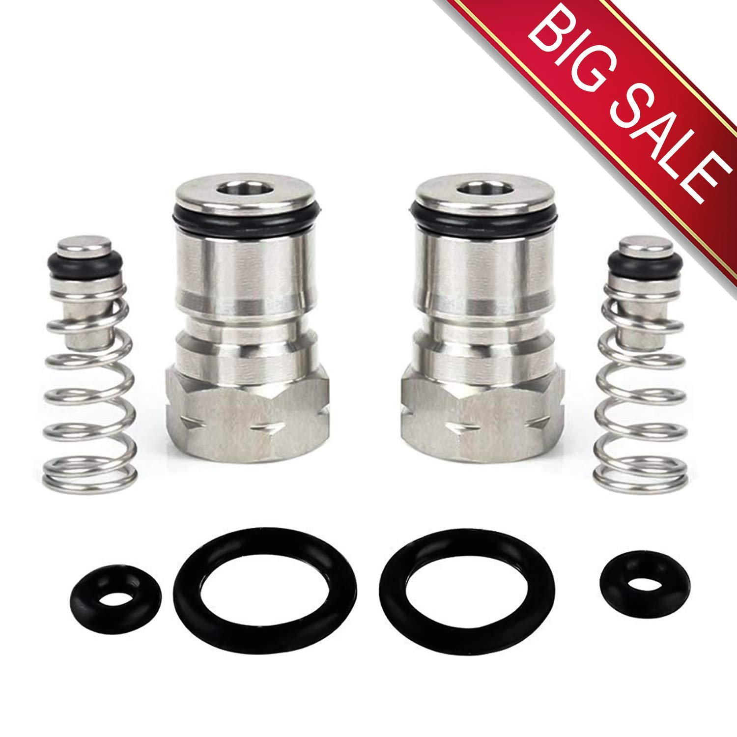 Cornelius Type Ball Lock Keg Posts,Stainless Steel Poppets and Springs,Poppet Female Thread Gas + Liquid 19/32-18 Thread (Post & Poppet)