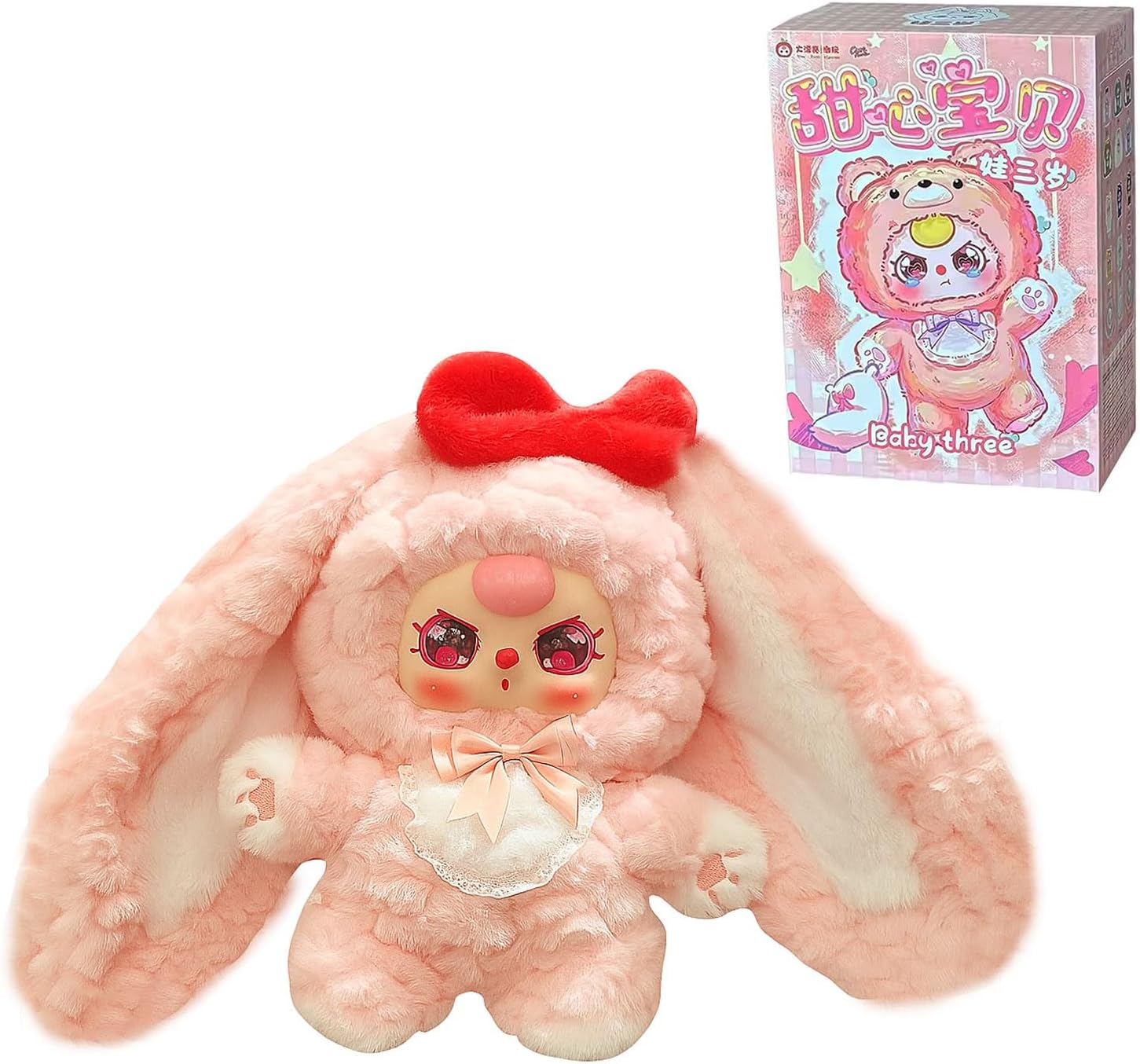 Baby Three Blind Box Plush Doll, Large Baby Three 400% Sweetheart Series Collectible Figures, Kawaii Mystery Box for Gifts, Single Box (1 of 15 Possible Styles)