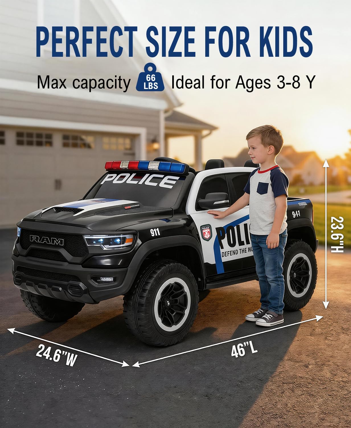 24V Ride on Toys for Kids, Electric Car for Kids-Black