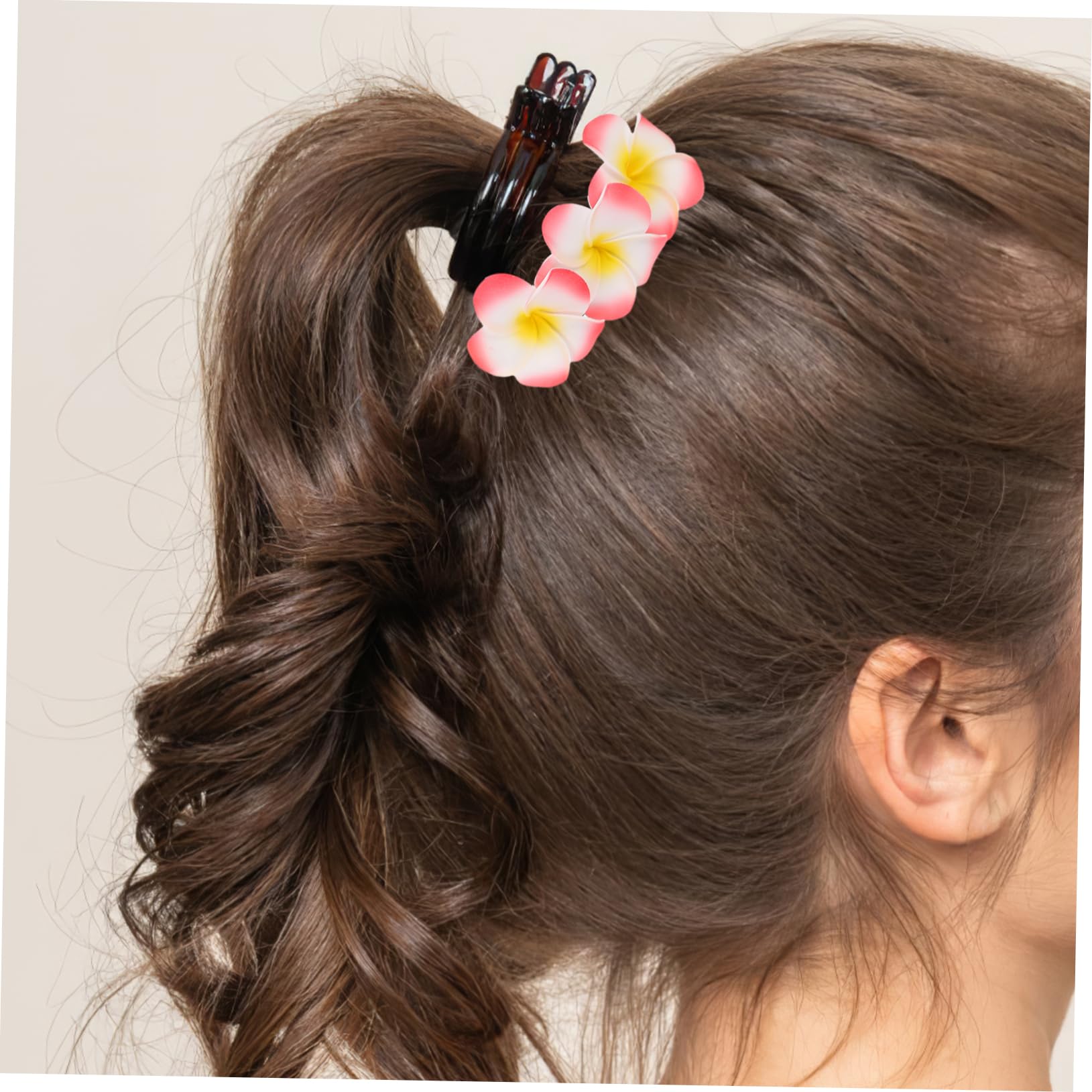 LALADEFIEE 4pcs Hawaiian Flower Hair Combs for Girls Plumeria Hair Toers for Women Wedding Bridal Headpiece Decorations
