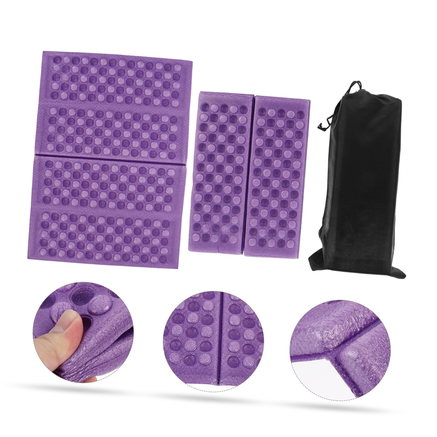 Yardwe Portable Camping Seat Pad 2 Pcs Folding Foam Seat Cushion Non-Slip Surface for Boys and Girls