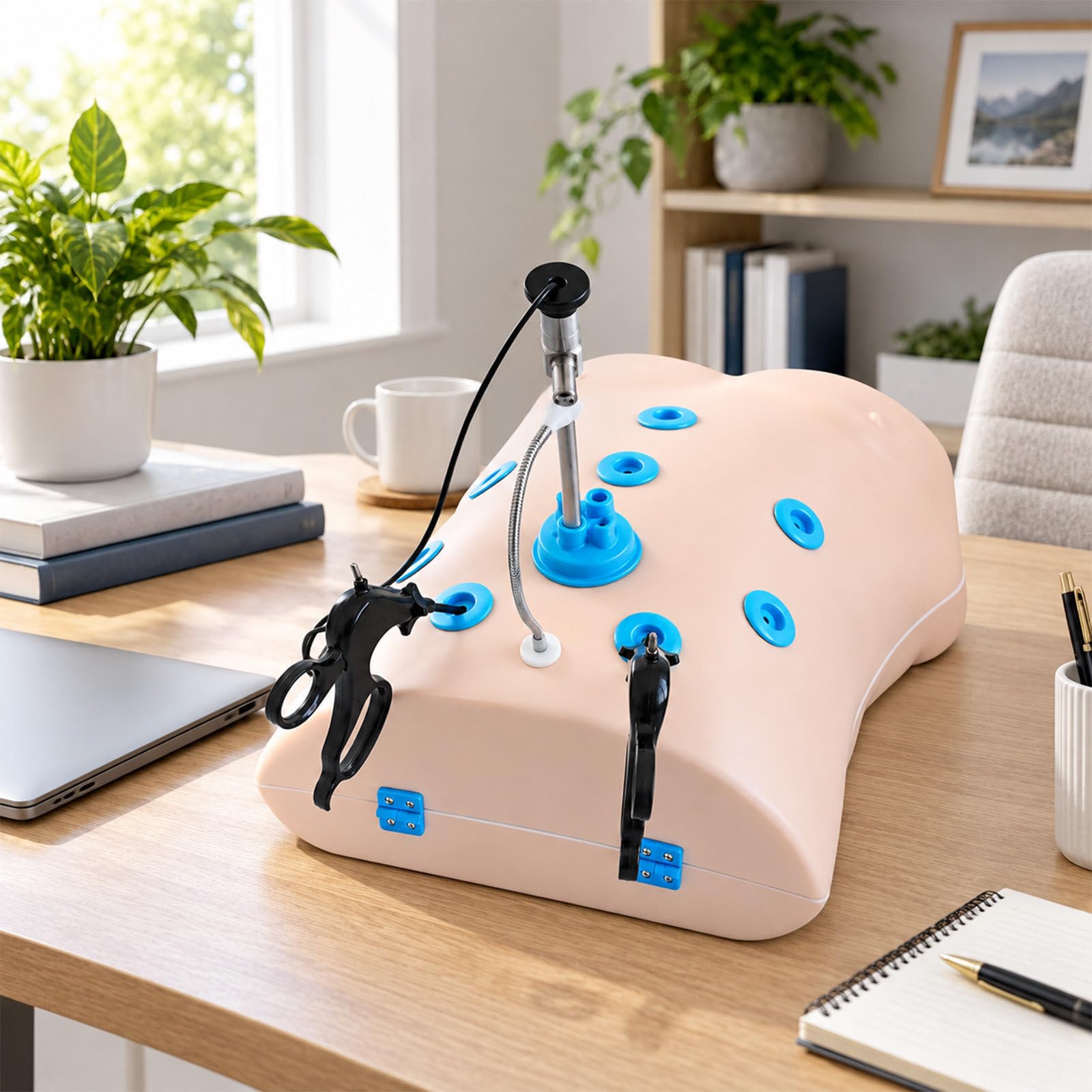 Caja de Entrenamiento laparoscópico con 14 módulos para suturar, Cortar y Sujetar, simulador con cámara de Varilla para Clase, Laboratorio y casa