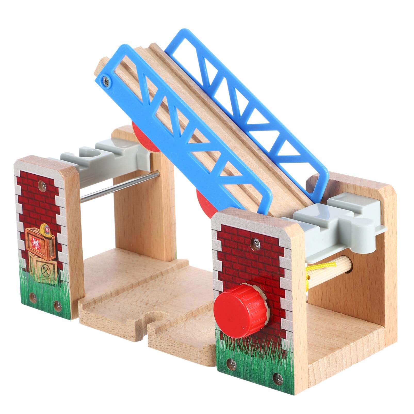 JOINPAYA Lifting Bridge for Train Tracks Wooden Railway Toy Boys and Girls Playset Track Scene
