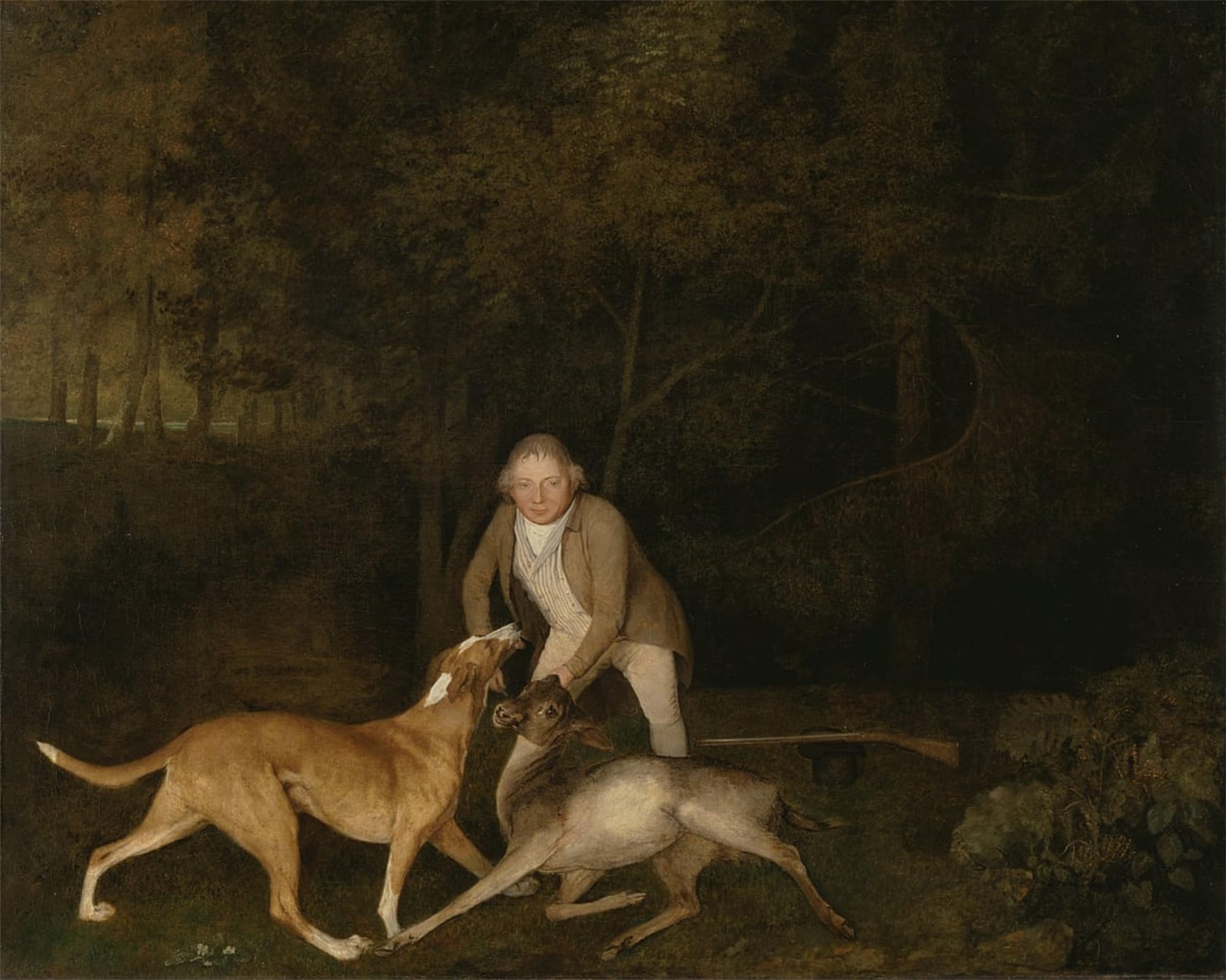 POSTERIIk Famous Animal Posters Vintage Picture Freeman the Earl of Clarendons Gamekeeper with a Dying Doe and Hound by George Stubbs Modern Wall Decor for Home Decor 60x90cm