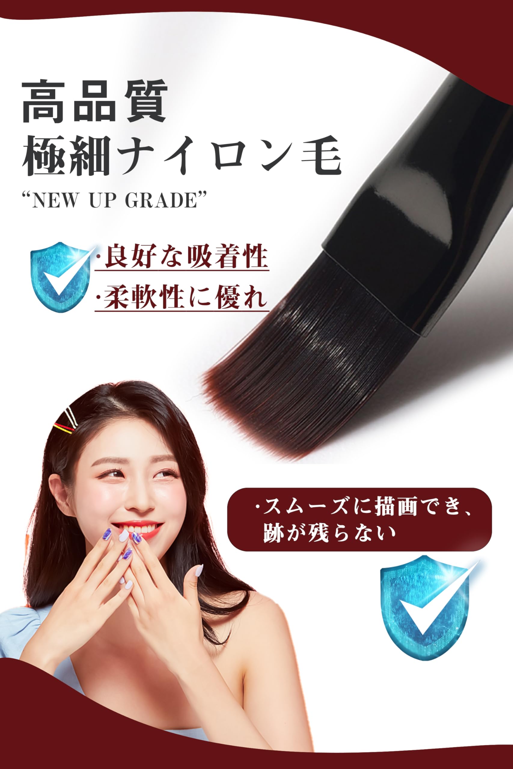 Justit Set di 10 pennelli per unghie in gel, pennello per unghie, pennello per unghie in gel, pennello per nail art, pennello da disegno per unghie, set di pennelli per principianti, tappo incluso