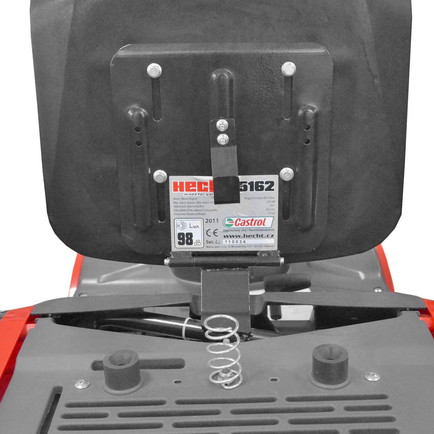 HECHT 5162 Product Label under Seat