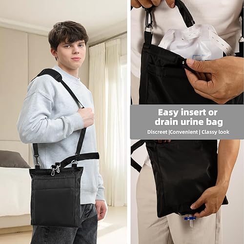 Miniatura 5 de Foley - Soporte para bolsa de catéter de 67.6 fl oz, fundas para bolsa de catéter con cremallera y correa ajustable, seguro, suave y discreto para