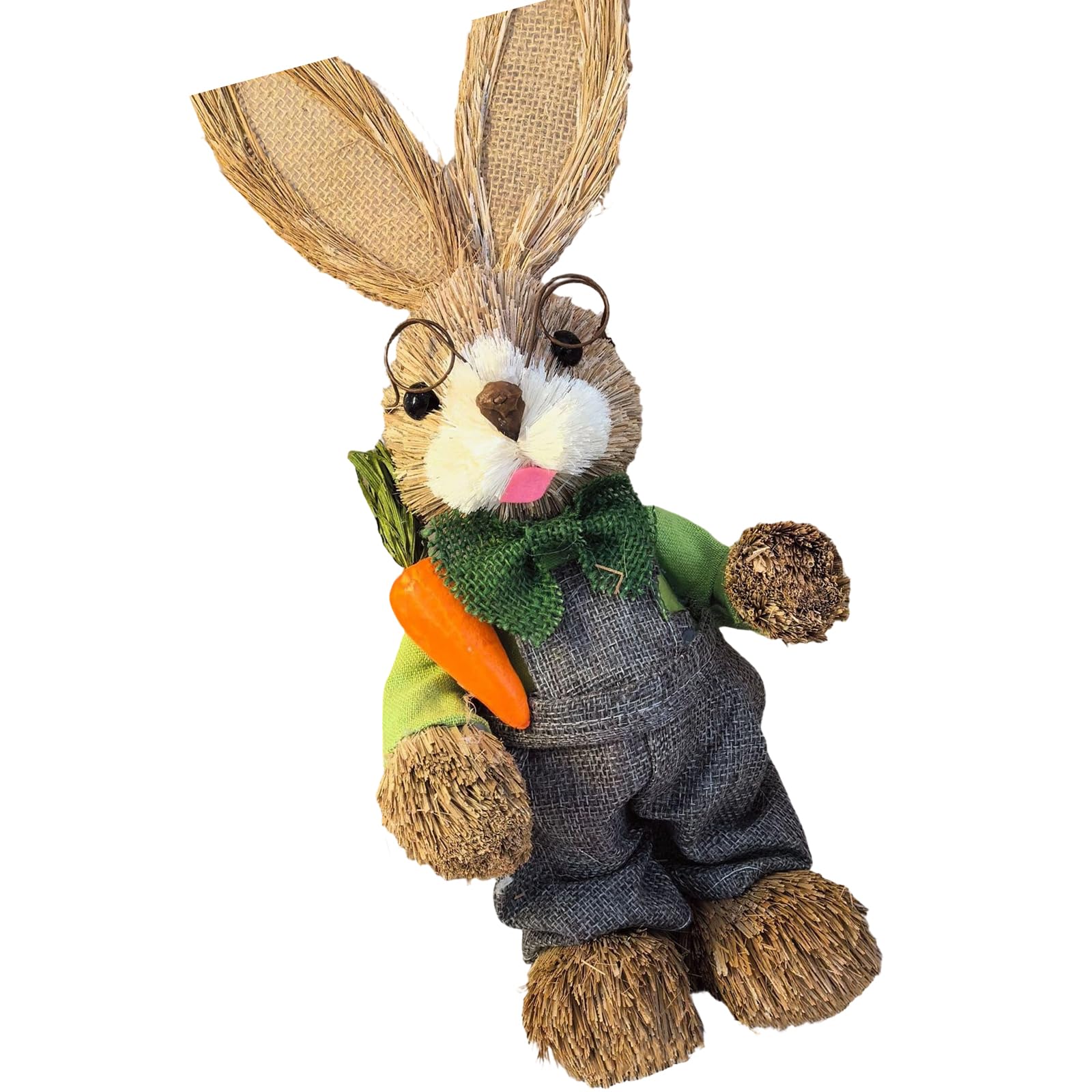 our fave Rural Braided Easter Hare Statue Ornament Creative Touch for Countrysides Charm Interior Detail 20x10cm Straw Hare Figurine