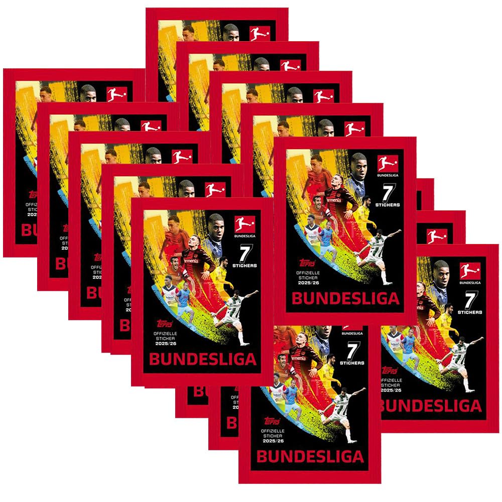 Bundle mit Topps Bundesliga Sammelsticker 2025/2026-20 Tüten + exklusive collect-it Hüllen