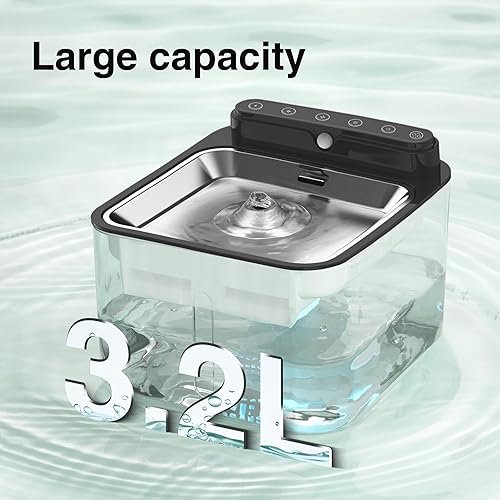 Miniatura 6 de Fuente de agua inalámbrica para gatos, funciona con pilas, fuentes de agua para gatos en interiores, fuente de agua para mascotas con sensor de