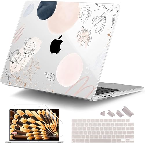 DONGKE Funda compatible con M4 MacBook Air de 15 pulgadas 2025 2024 2023 A3241 A3114 A2941 M3 M2 Pantalla Liquid Retina Touch ID, funda rígida de