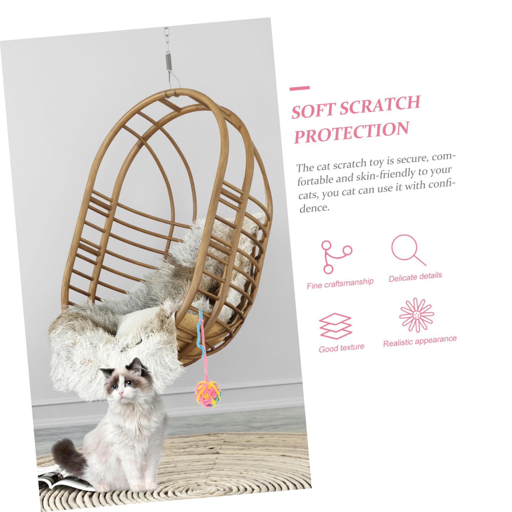 minkissy 20pièces Jouet Griffoir pour Chat Balles Colorées avec Clochettes pour Intérieur Accessoires Ludiques pour Kittens
