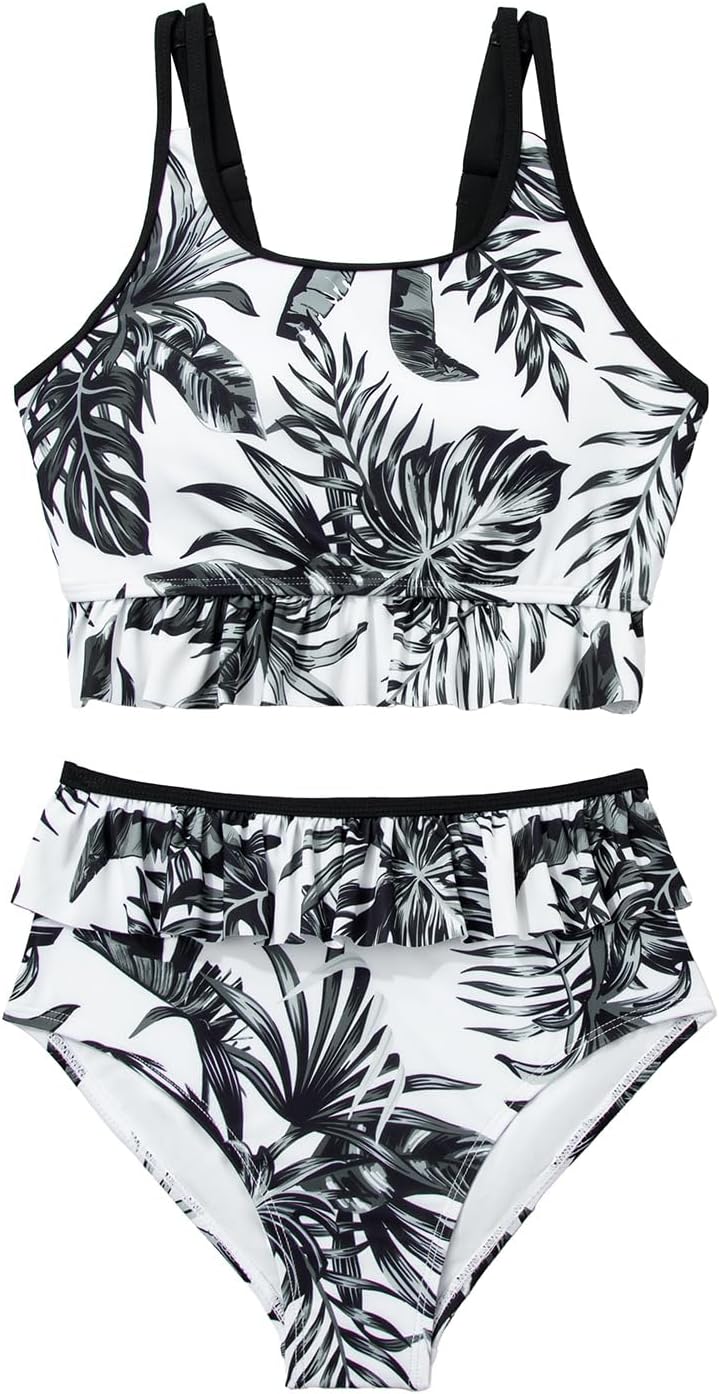 blibean Teen Girl Swimsuits Two Piece Bikini Sets with Chest Pad Size 6-15 Years