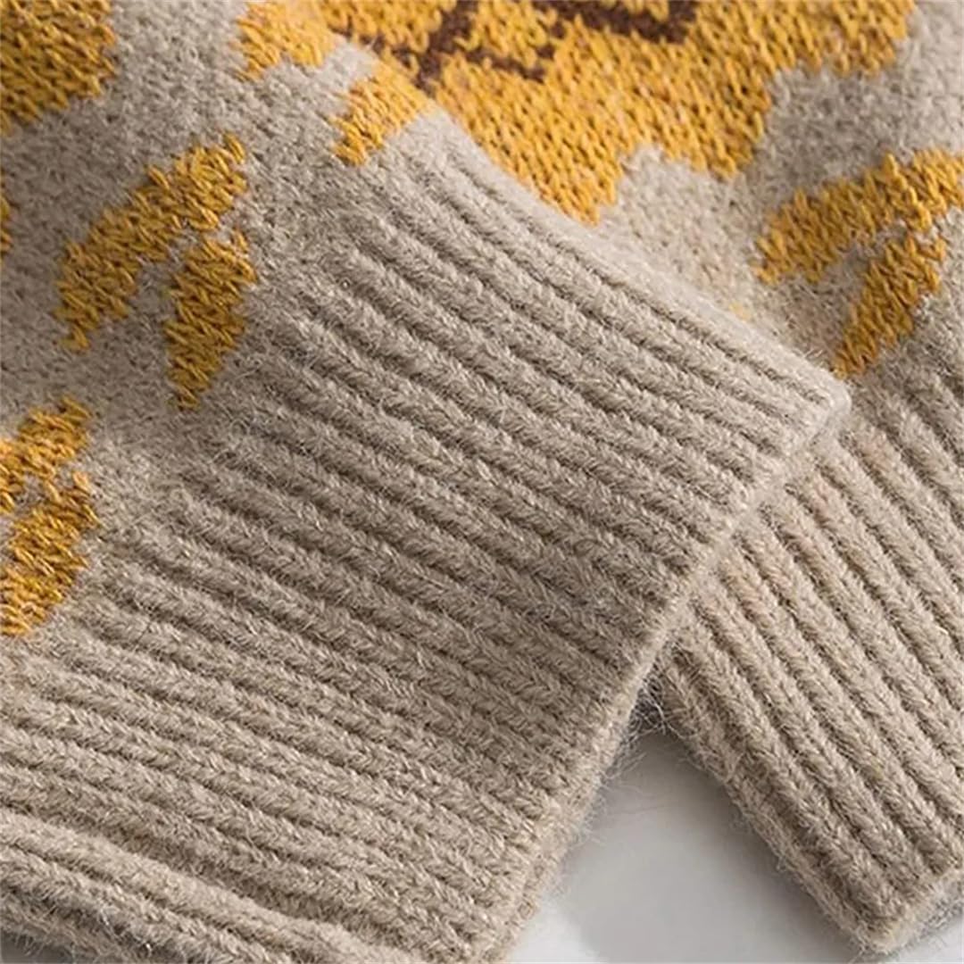 Maglione natalizio da uomo con scollo rotondo casual a righe maglione maglione caldo ispessito