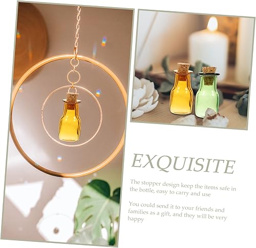 Miniatura 6 de NOLITOY 9pcs mini botella de vidrio multicolor pequeños frascos de vidrio con tapas botellas de muestra de sello botellas de sello de muestras