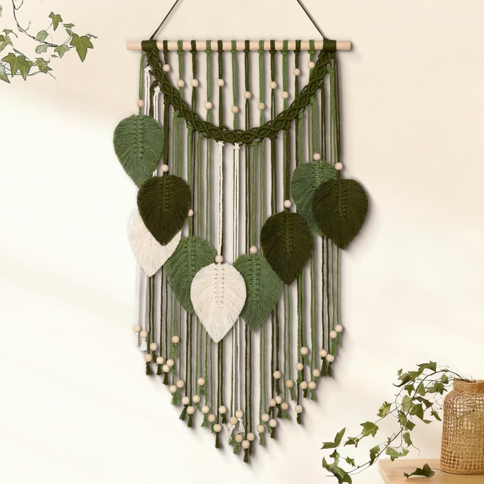 Weldomcor Groot wandtapijt, boho macramé geweven, handgemaakt
