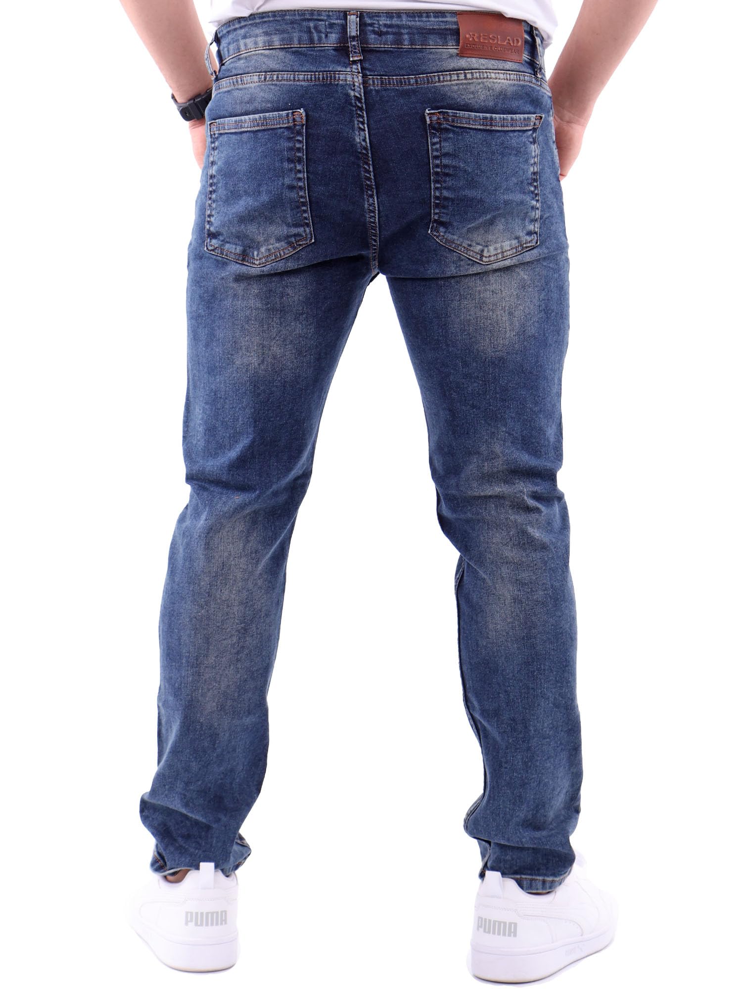 Reslad Jeans-Herren Slim Fit Basic Style Stretch-Denim Männer Jeans-Hose RS-2063