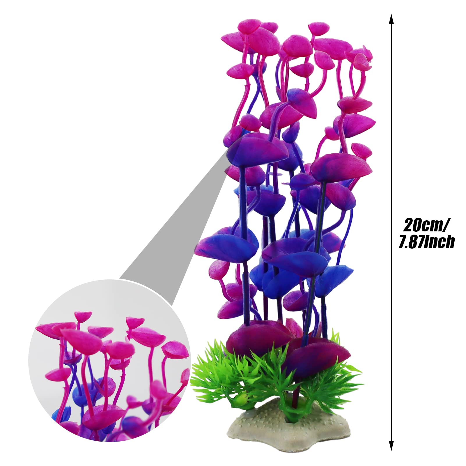 LAMXD Lot de 3 plantes artificielles pour aquarium, plantes décoratives en plastique pour aquarium, plantes aquatiques artificielles pour tous les poissons – 3 couleurs