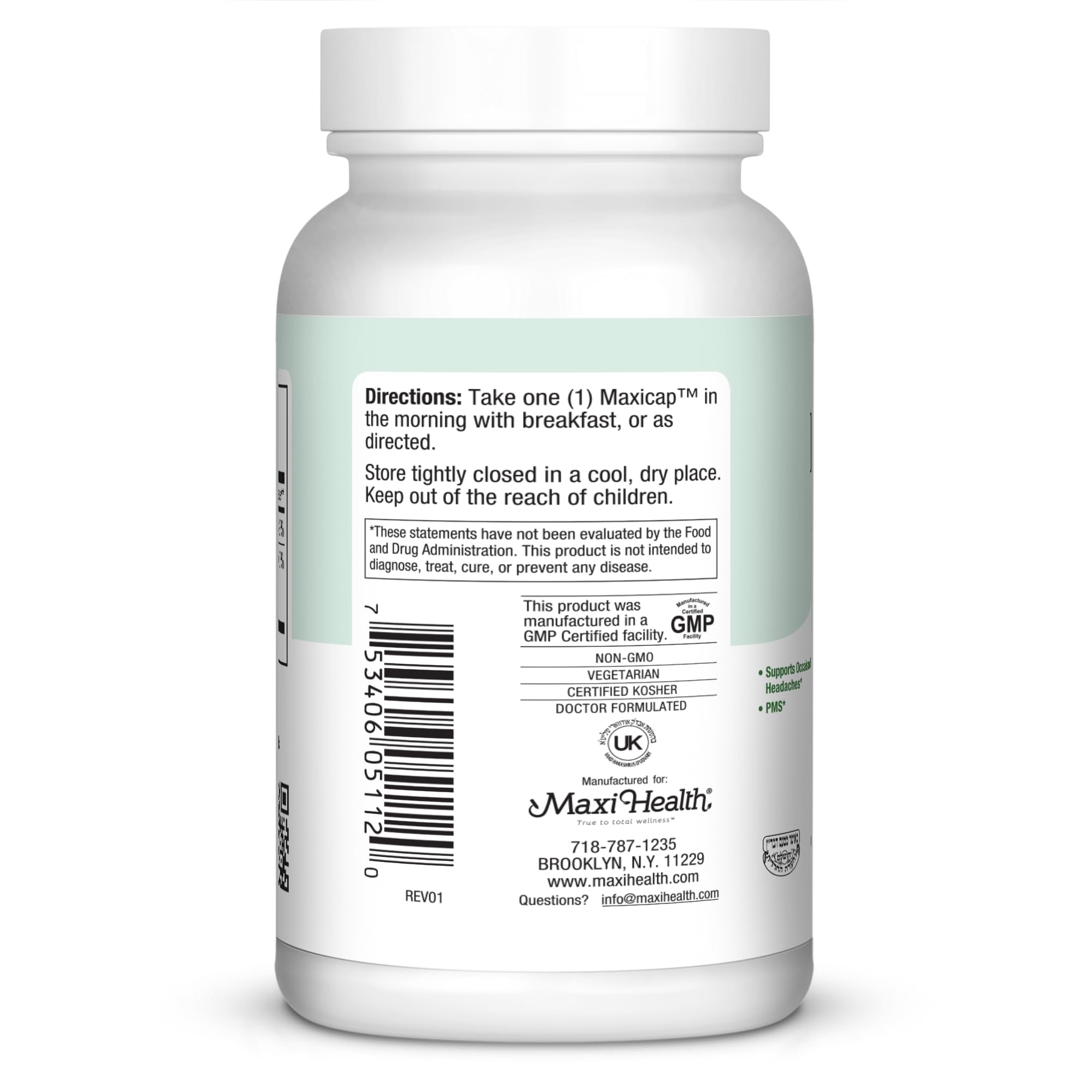 Maxi Health® Magnesium with Vitamin B6 (120 Capsules) — Amazon image 3