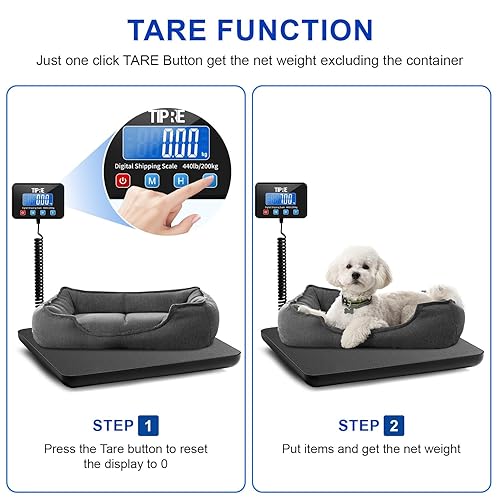Miniatura 6 de Báscula postal de envío digital de 440 libras0.5 onzas de precisión. Báscula de peso comercial de fibra de carbono ligera para paquetes, pequeñas