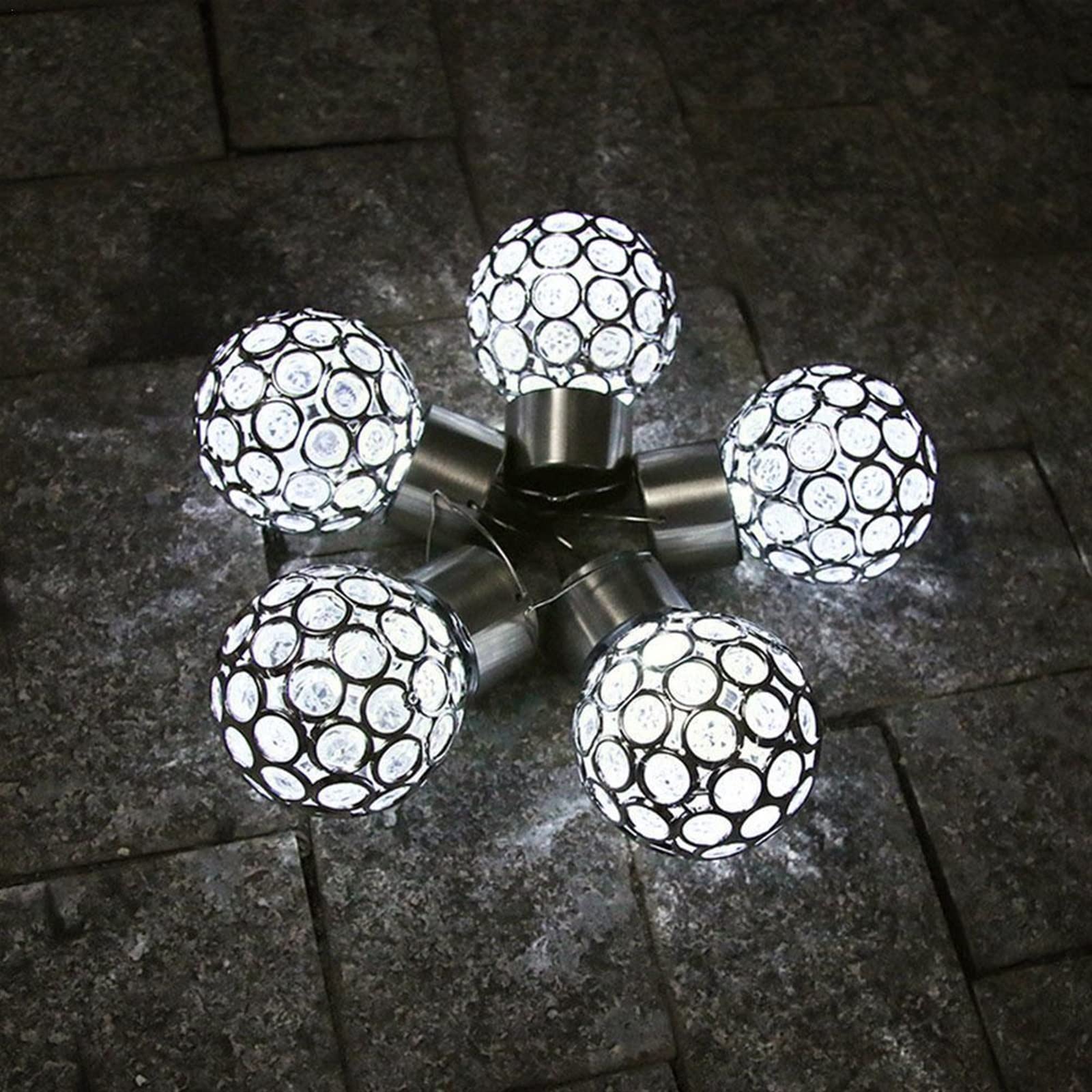 Lanterna Solare da Giardino in Vetro per Esterni Decorazione Prato Lampada da Esterno Solare