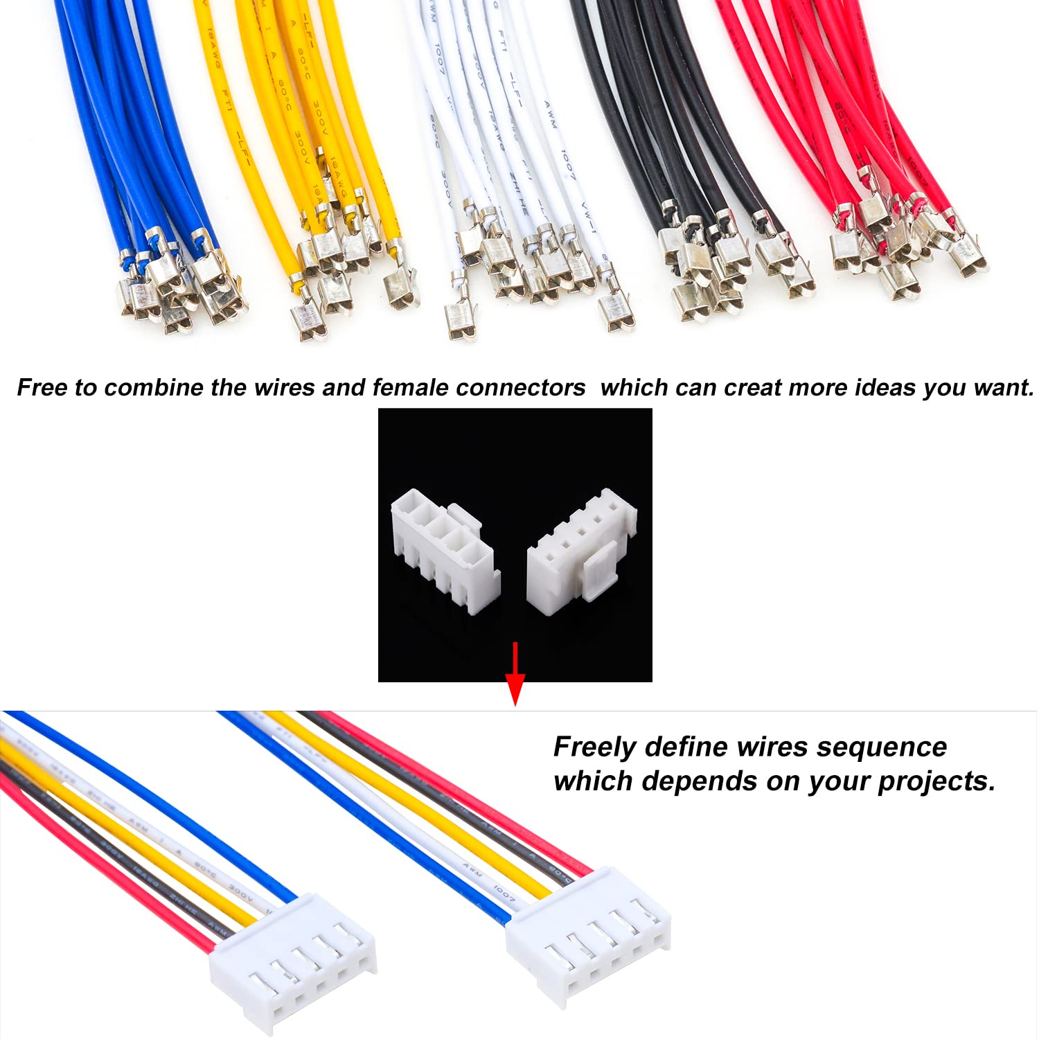 hi fu Amazon.com: Keszoox Jst VH 3.96MM 5 Pin Connector Socket Kit