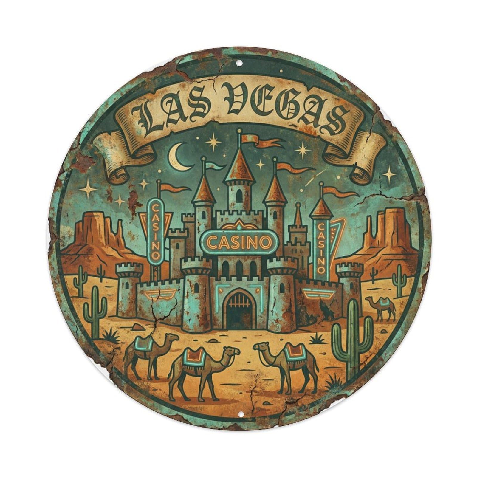 Travel Vintage USA Las Vegas Metal Tin Sign