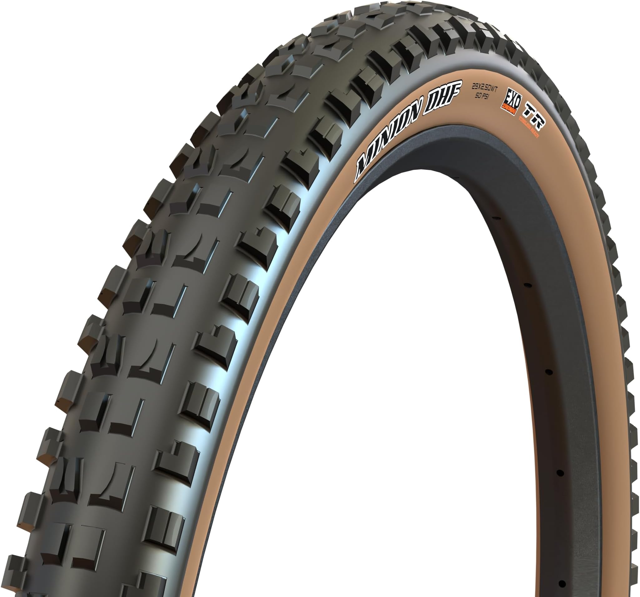 Minion DHF 29x2.60WT 60TPI Folding Dual Compound EXO/TR/Tanwall Tyre, Brown, blackone