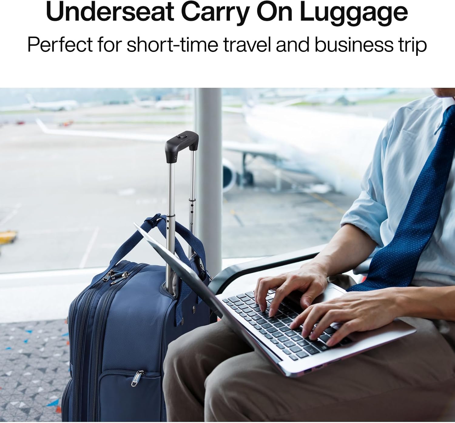 Hanke 16 Inch Underseat Carry On Luggage With Wheels, Small Rolling Suitcase Lightweight Under Seat Carry On Bag, Airline Approved Personal Item Overnight Softside Travel Luggage Bag,Blue - Image 8