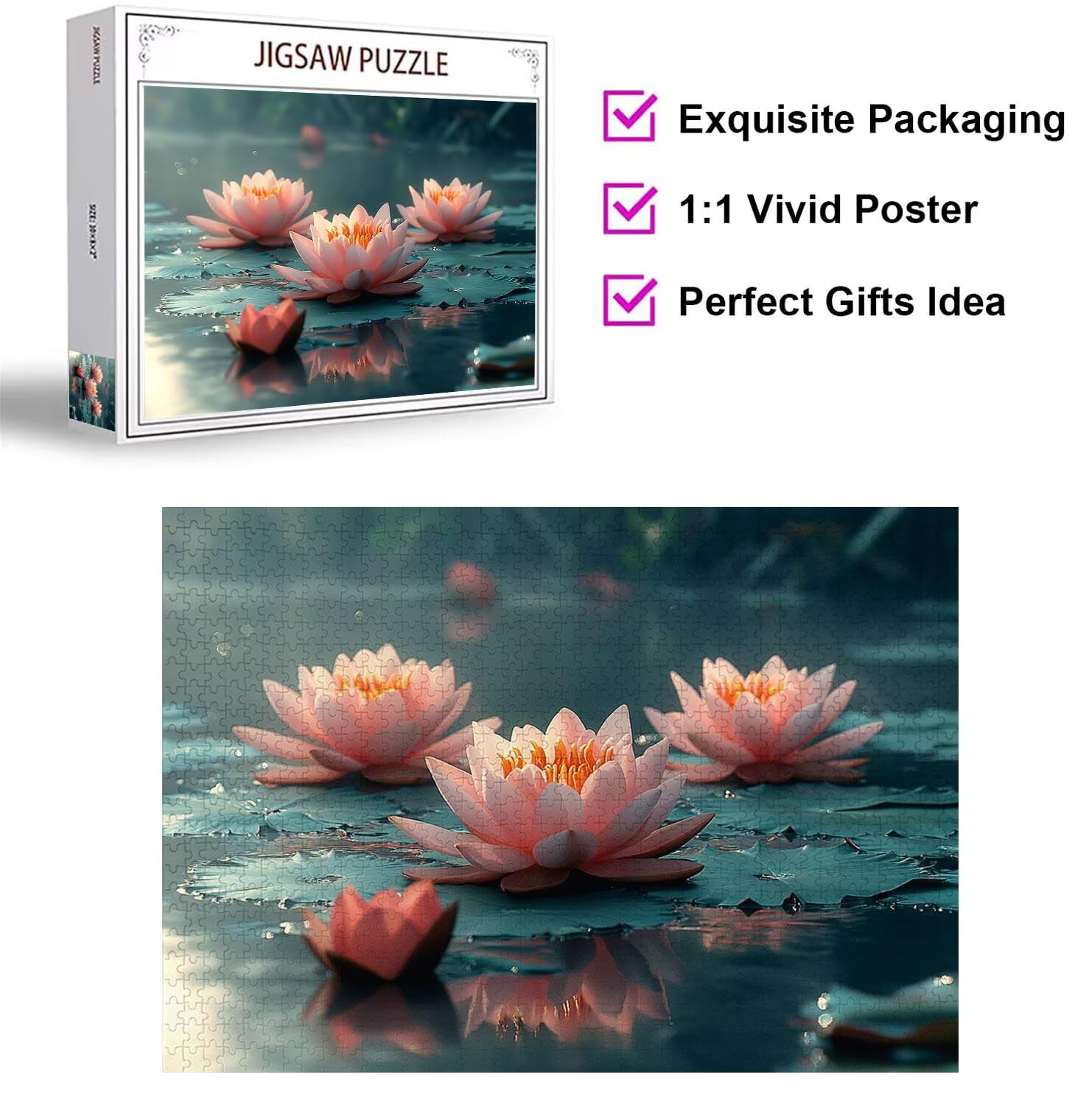 Puzzle 4000 Teile Lotusblumen Herausforderndes Klassische Puzzles, n-411
