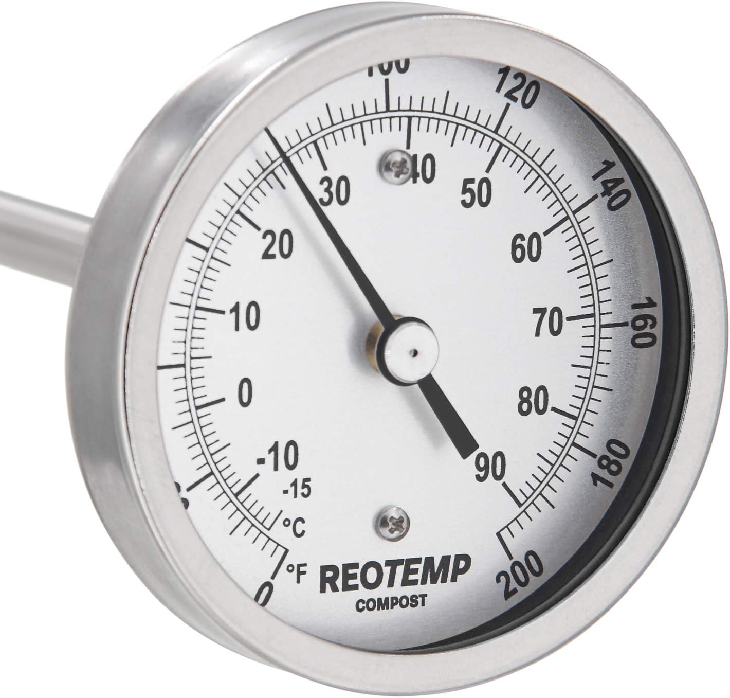 REOTEMP Super Duty Compost Thermometer with Fast Response - Fahrenheit and Celsius (36 Inch Stem), Made in The USA