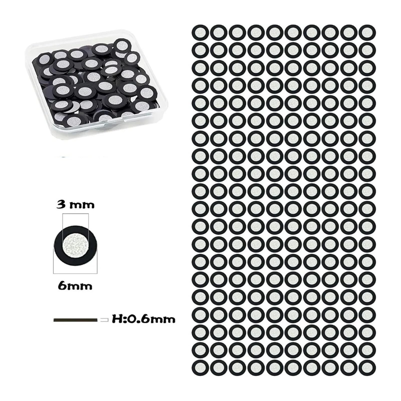 Scanner 3D Marcatori di posizionamento magnetici Punti di riferimento target ad alta riflettività Punto di tracciamento 3/6/10/12MM Migliora la precisione(1000pcs,6/10MM)