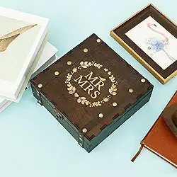 Caixa de lembrança de bebê de madeira para memórias preciosas, caixa de memória decorativa com tampa para recém-nascidos, meninas e meninos, presente de chá de bebê