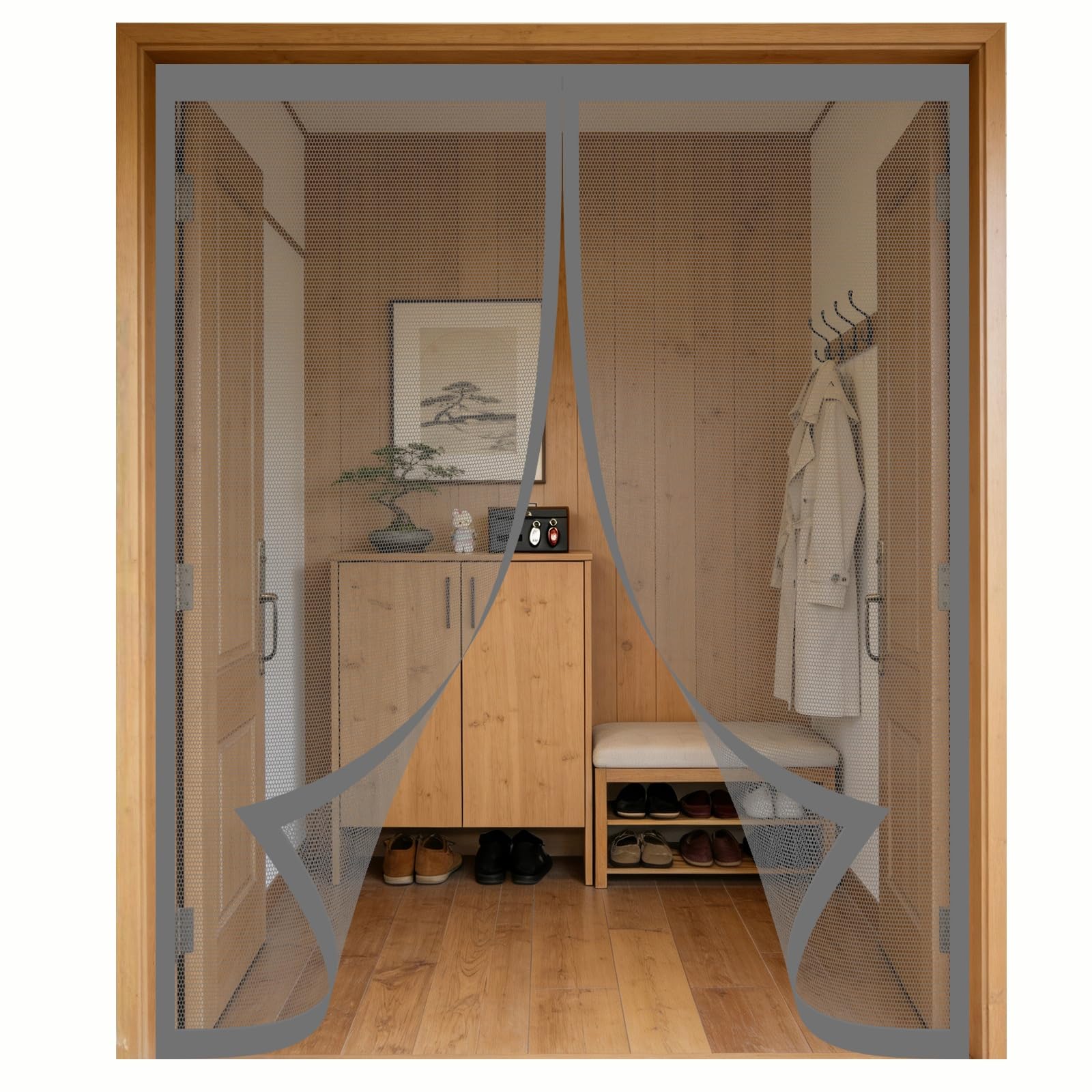 Moustiquaire magnétique 120x210 cm fermeture automatique grise