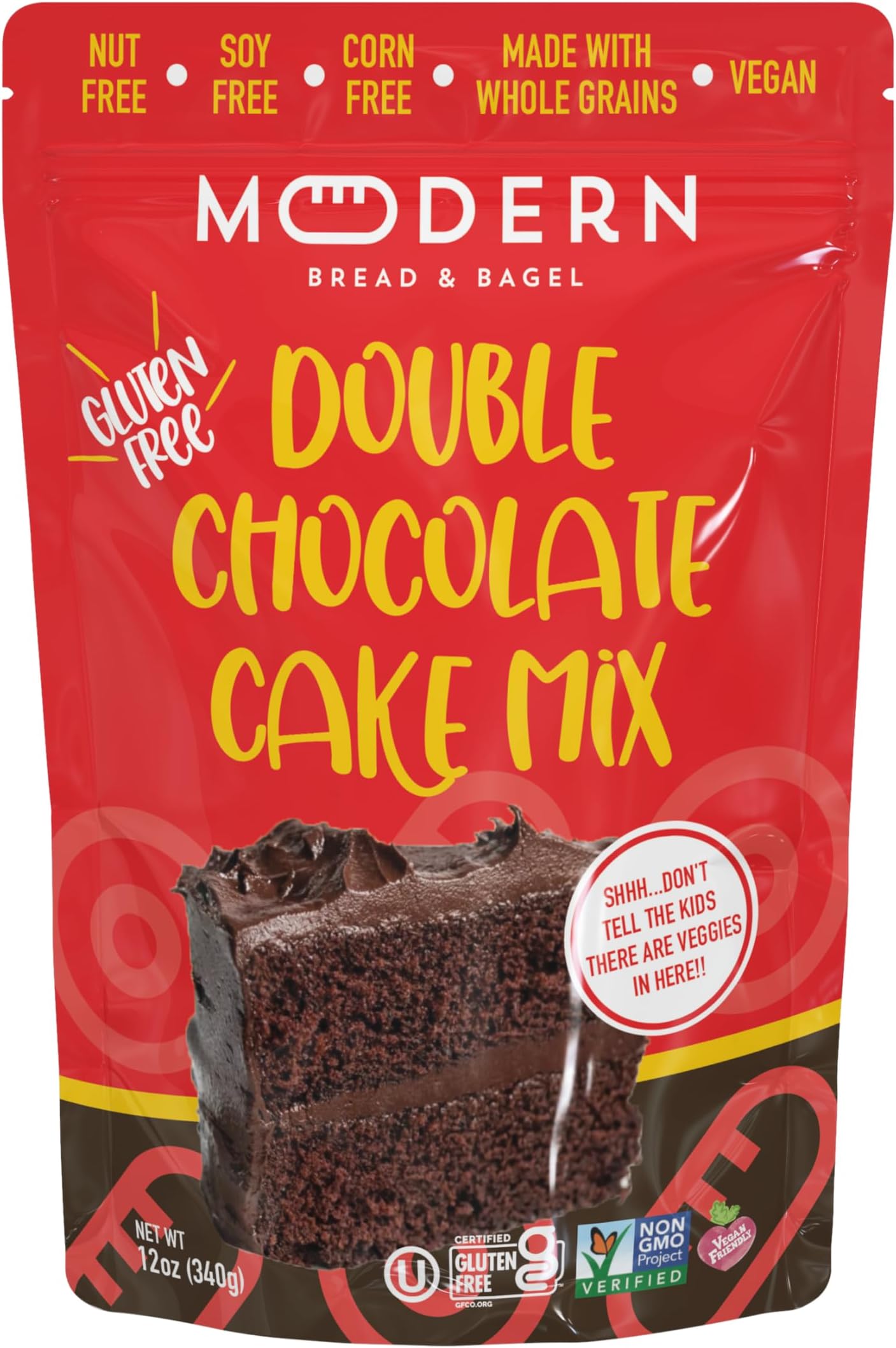 Modern Bread & Bagel Gluten-Free Double Chocolate/Chocolate Zucchini Cake Mix | Certified Gluten Free | Nut Free | Non-GMO | Vegan Friendly | Kosher - 12.0oz. (1 Pack)