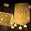 Homemory 24 PCS LED Tea Lights with 12 PCS Luminary Bags, Flameless Votive Tealights Candles with Warm White Flickering Light