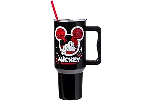 Silver Buffalo Disney Classic Mickey Mouse Hashtag Current Mood “#currentmood” Stainless Steel Tumbler for Adults