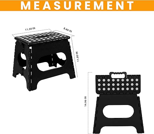 Miniatura 2 de Utopia Home Taburete plegable (paquete de 1) taburete de pie con altura de 11 pulgadas - Soporta hasta 300 libras - Taburete plegable para niños,