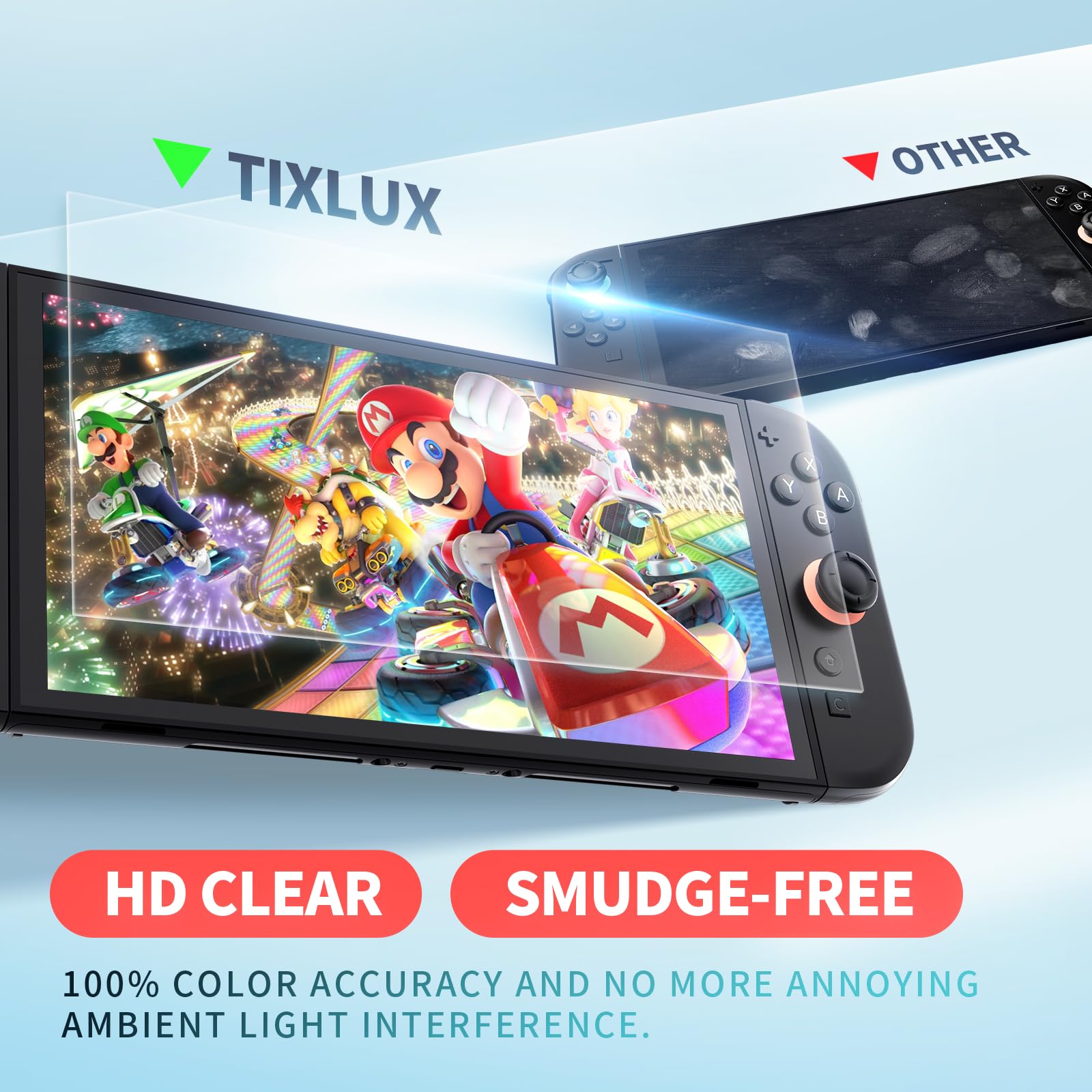 Tixlux Protector de Pantalla 3 Unidades Compatible con Nintendo Switch 2 (2025), Vidrio Templado 9H, Antiarañazos, Ultra Transparente, Sin Burbujas, Instalación Fácil