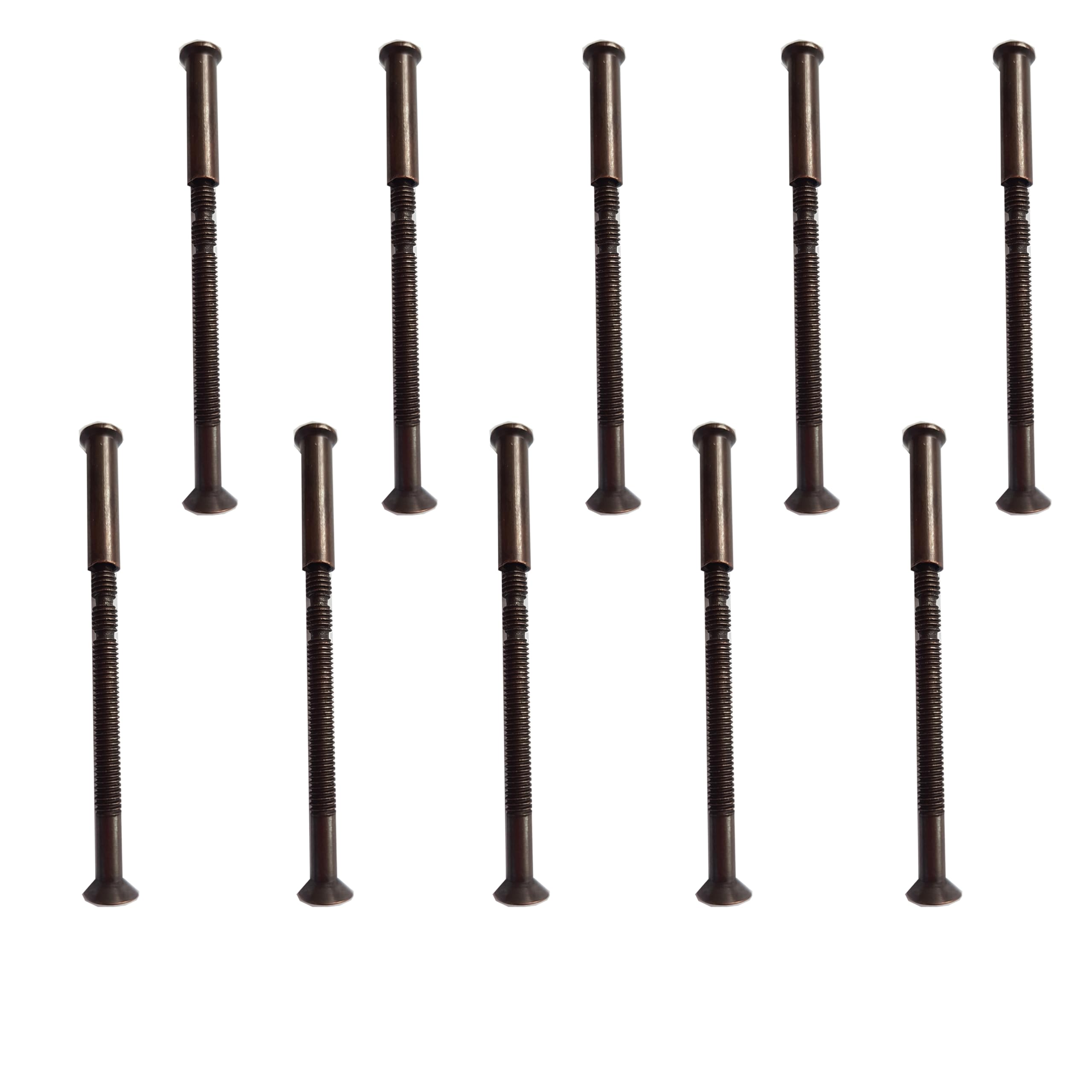 M4 x 60mm Door Handle Through Bolts Connecting Sleeve Bronze – Pack of 10