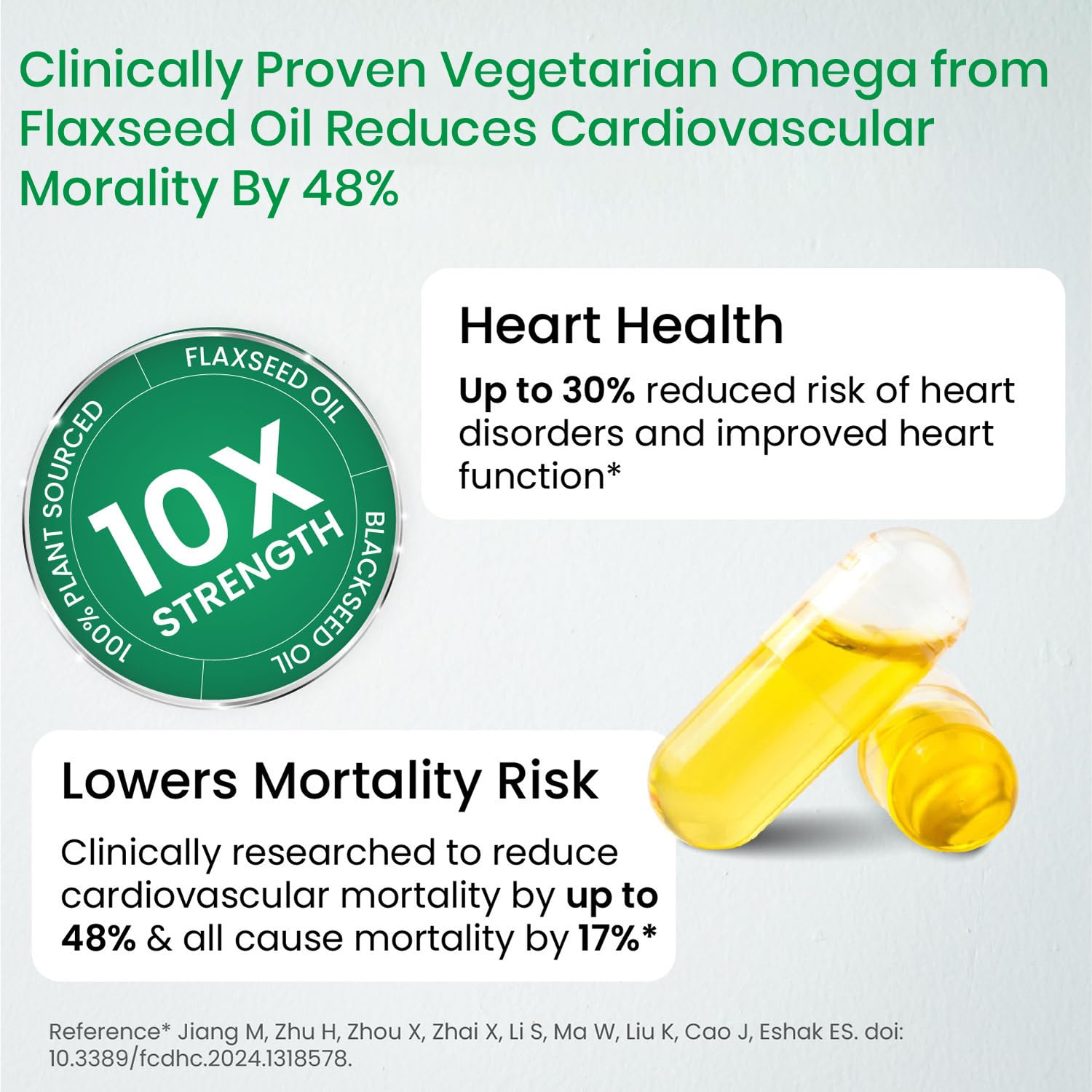 Vlado's Himalayan Organics Omega 3 6 9-2000mg/Serving I Vegetarian Omega 3 I Source from Flax Seed I Support Muscle,Bone,Heart & Skin - No Fish Burps Oil Used Capsules for Men & Women- 90 Capsules 2