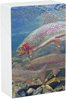 Golden Trout Plastic Cigarette Cases Portable Cigarette Box Cigar Boxes Pocket Cigarette Storage Containe