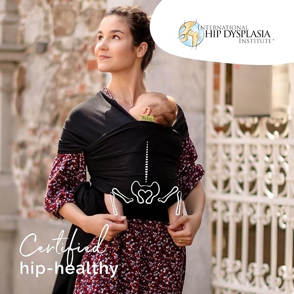 Boba Baby Wrap Carrier – Original Baby Sling Carrier for Newborns (7–35 lbs), Soft, Secure, Hands-Free & Ergonomic, Ideal for Comfortable Bonding, New Parents (Black) - 4