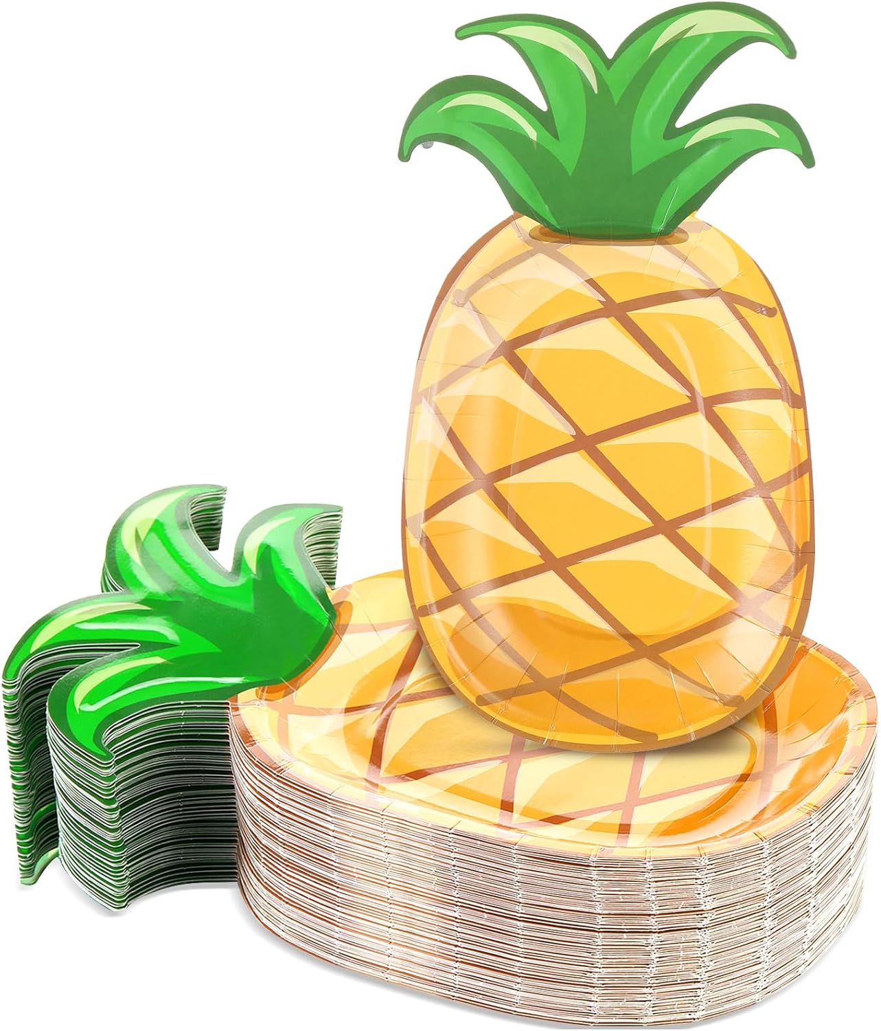 Gerrii 200pcs Pineapple Plate Pineapple Party Paper Plates Hawaiian Themed Parties or Luaus for Summer Beach Tropical Birthday Wedding Family Party Supplies 10 x 6 in