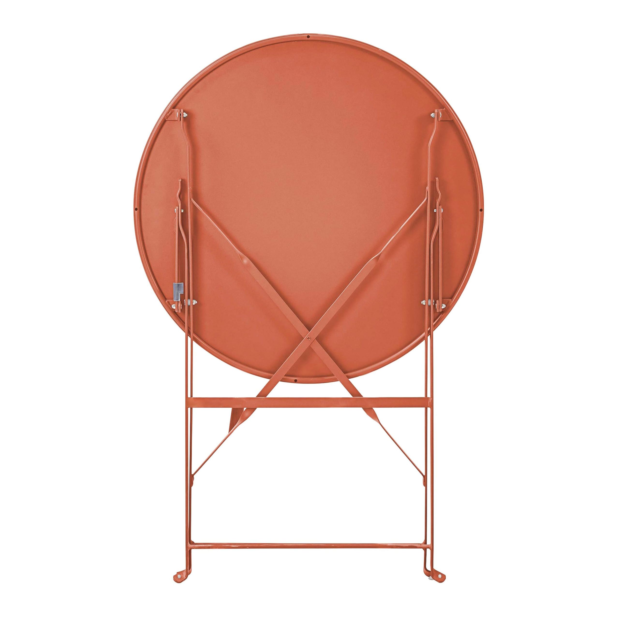 Oviala Table de terrasse Ronde Pliante et 2 chaises Pliantes Terracotta