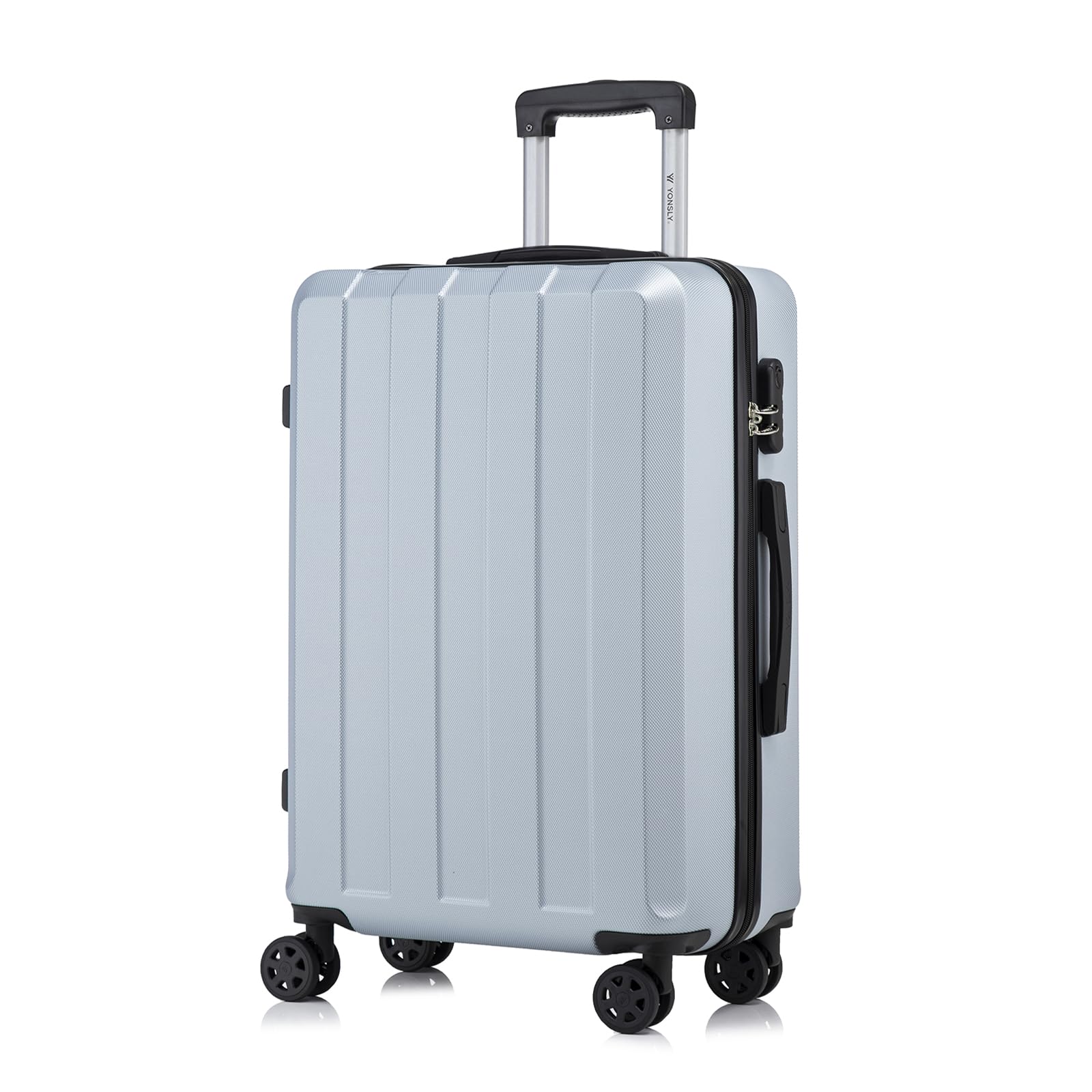 yonsly Koffer Suitcase, Trolley Reisekoffer, Rollkoffer Handgepäck mit 4 Rollen 360°, ABS Hartschalen, Sicherheitsschloss, Weicher Gummigriff, 210D-Futter