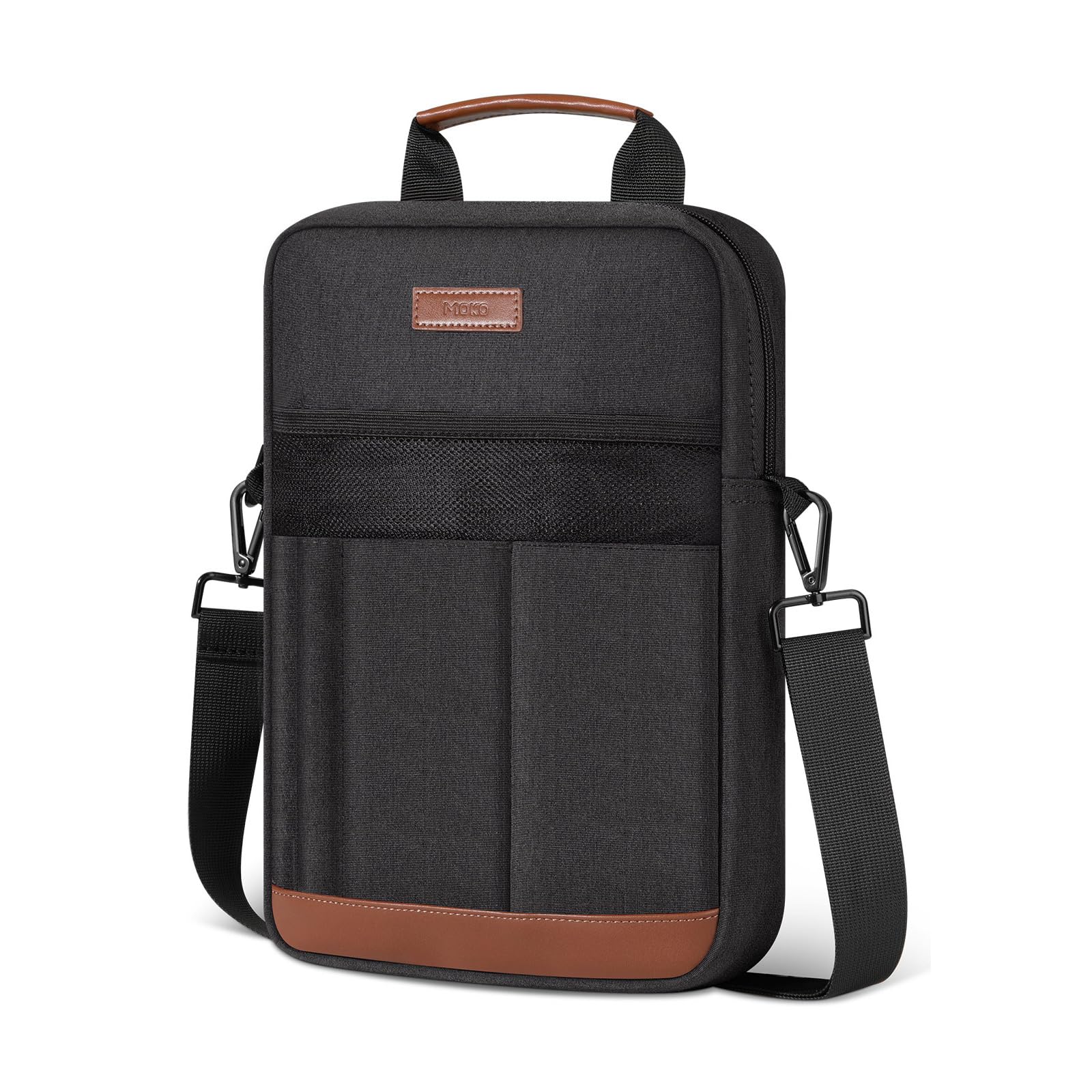 MoKo 9-11 Zoll Tablet Sleeve Tasche, Tragbare Tragetasche mit versenkbarem Griff & verstellbarem Schultergurt, für 11 Zoll iPad Air M3 2025, iPad 10. Gen 10,9, Air 5/4. 10,9, Schwarz+Grau