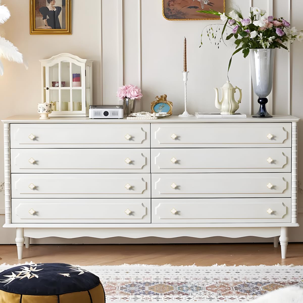 Elegant Gold & White Dresser Knobs - 6 Pack -5 Elegant Gold & White Dresser Knobs - 6 Pack -5